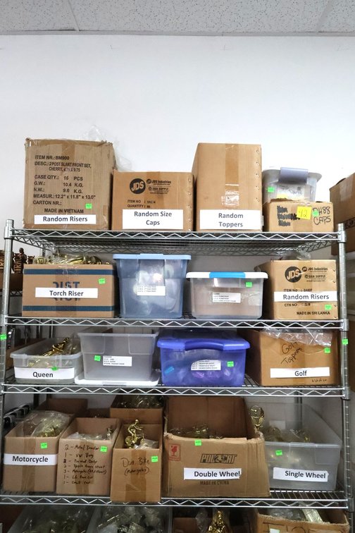 (3) Shelves of Components