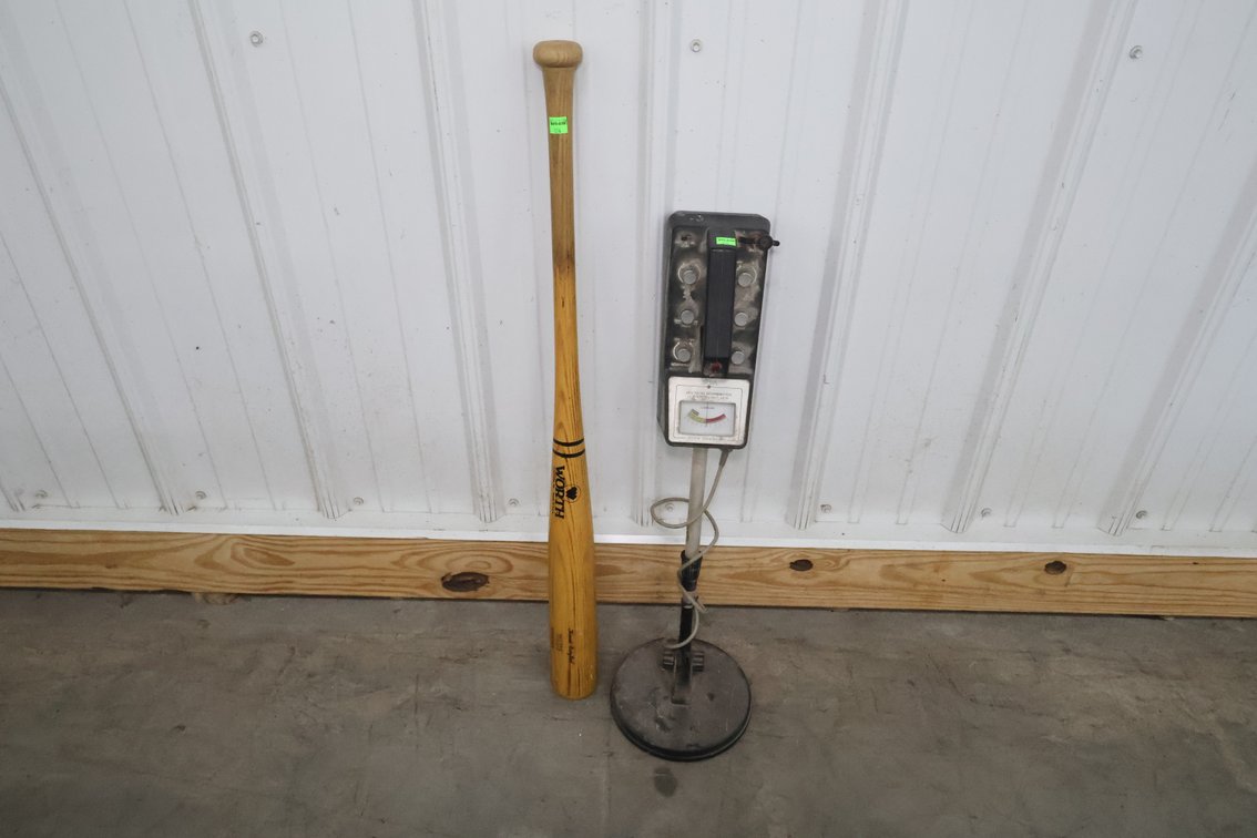 Metal Detector and Wooden Bat