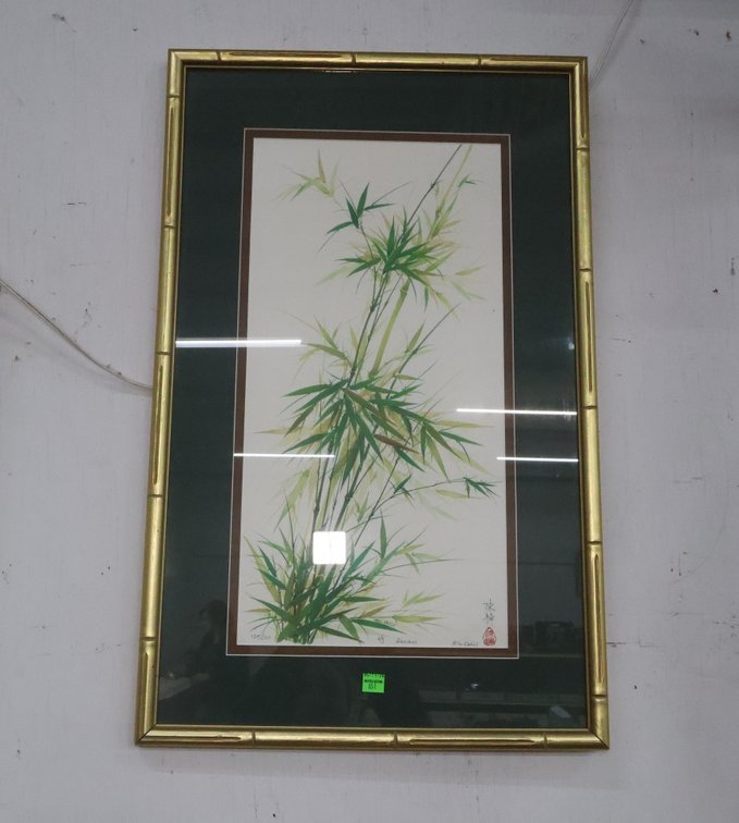 Bamboo Framed Lithograph