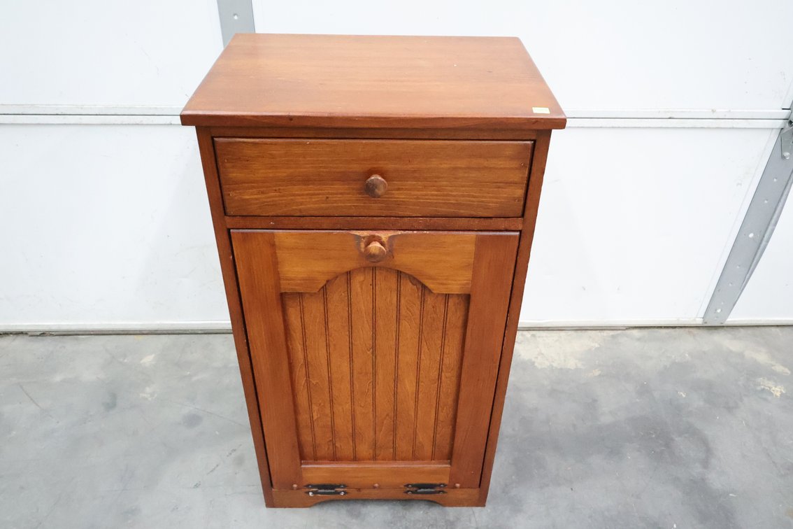 Primitive Style Trash Can Cabinet