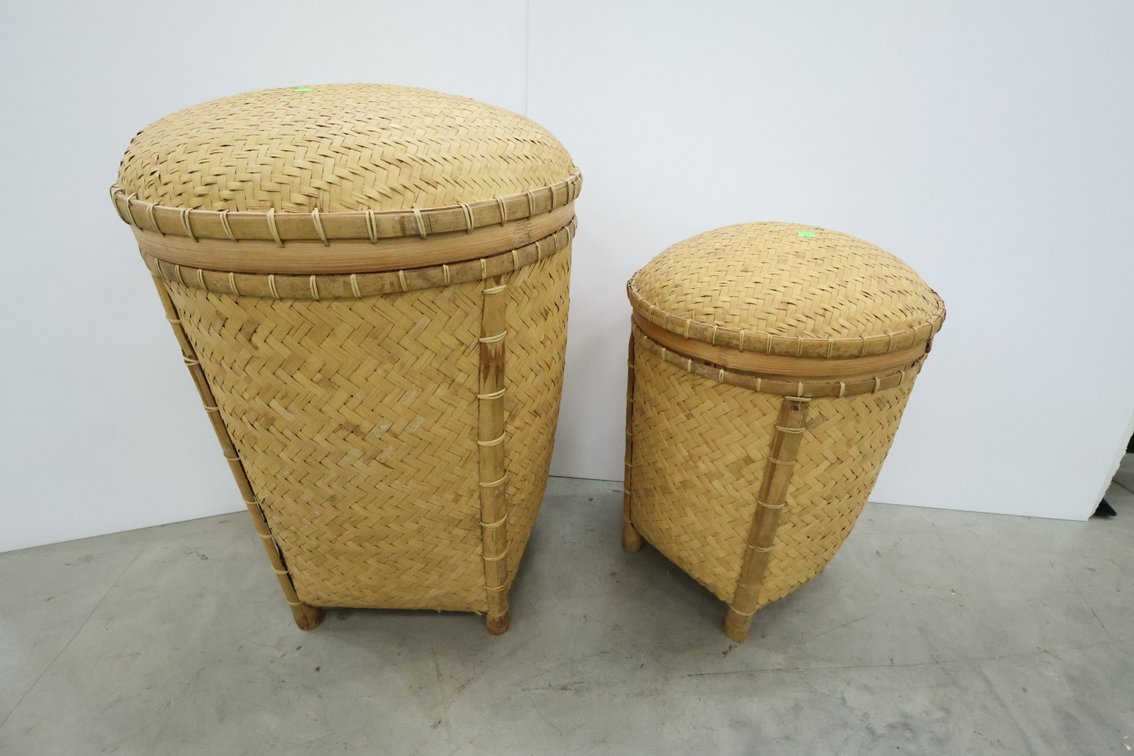 Rattan Lidded Baskets