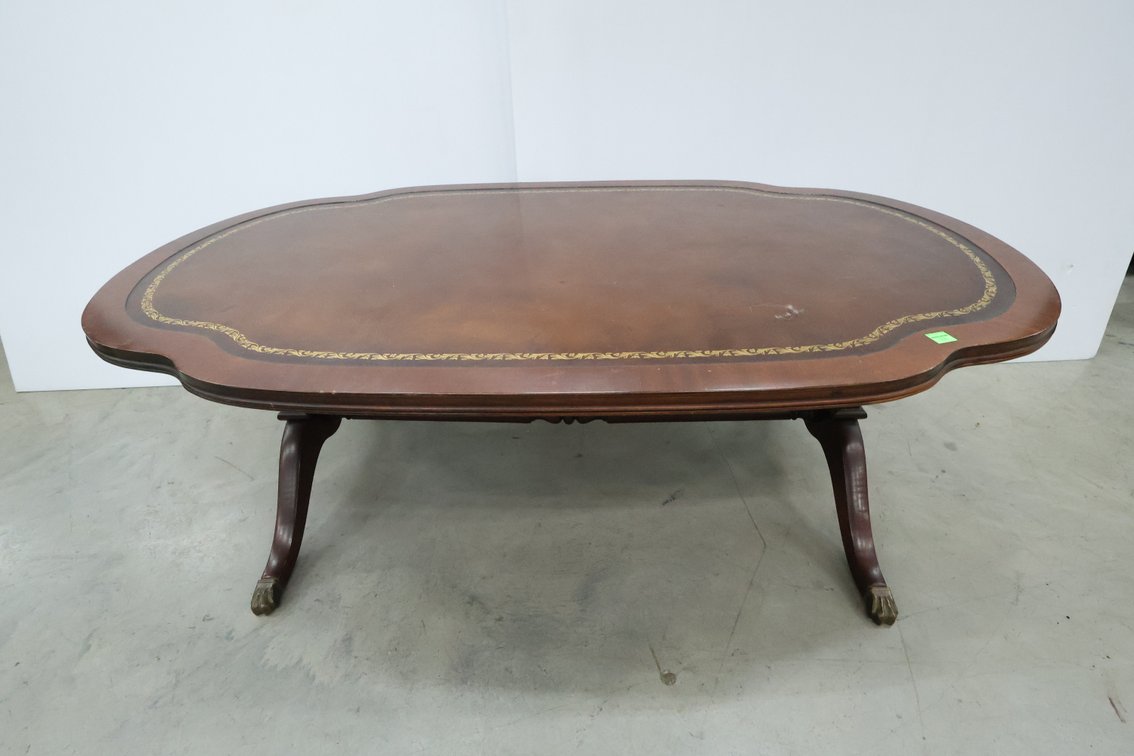 Leather Top Coffee Table