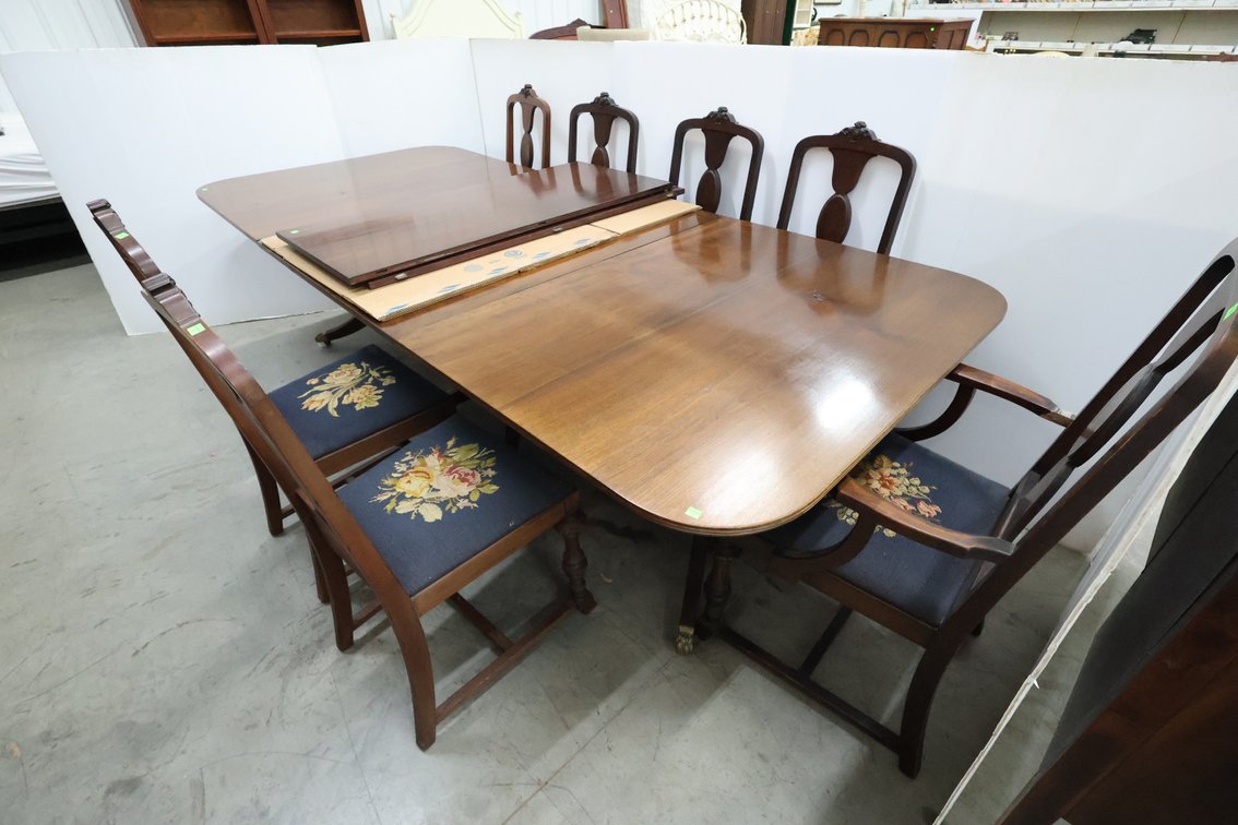 Mahogany Triple Pedestal Dining Table