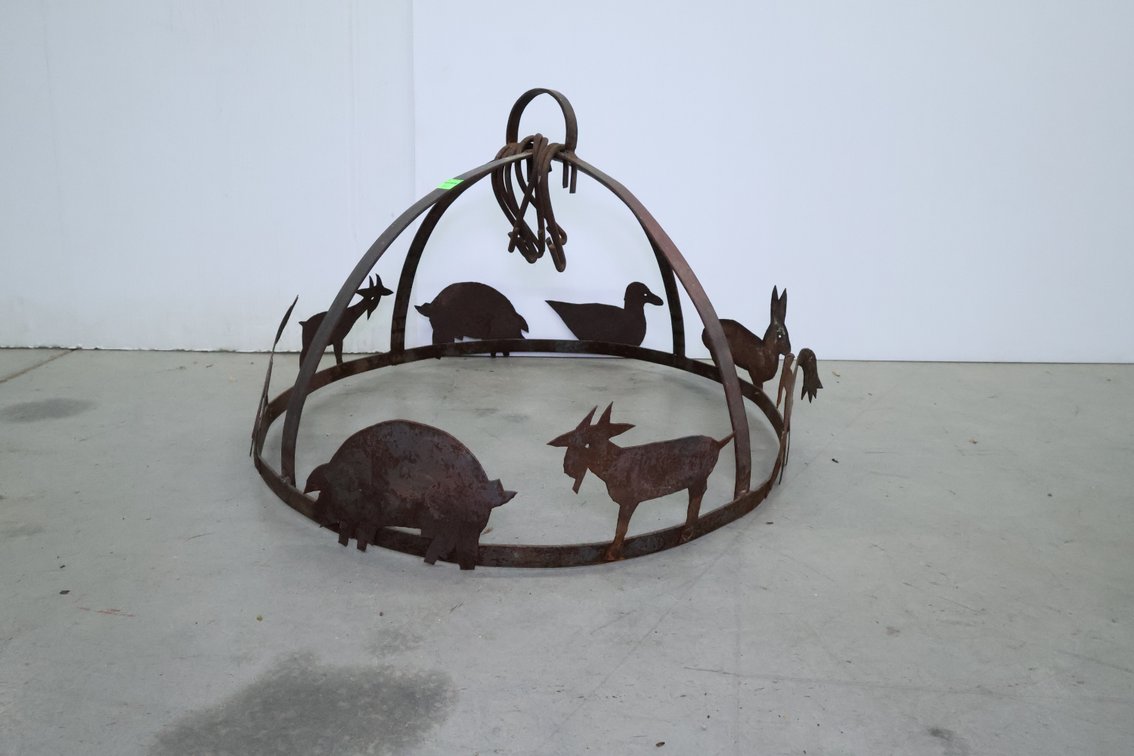Primitive Wrought Iron Pot Rack