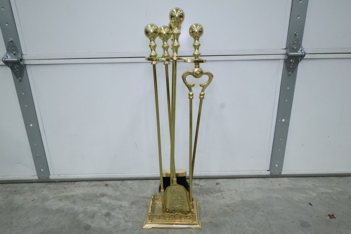 Brass Fireplace Tool Set