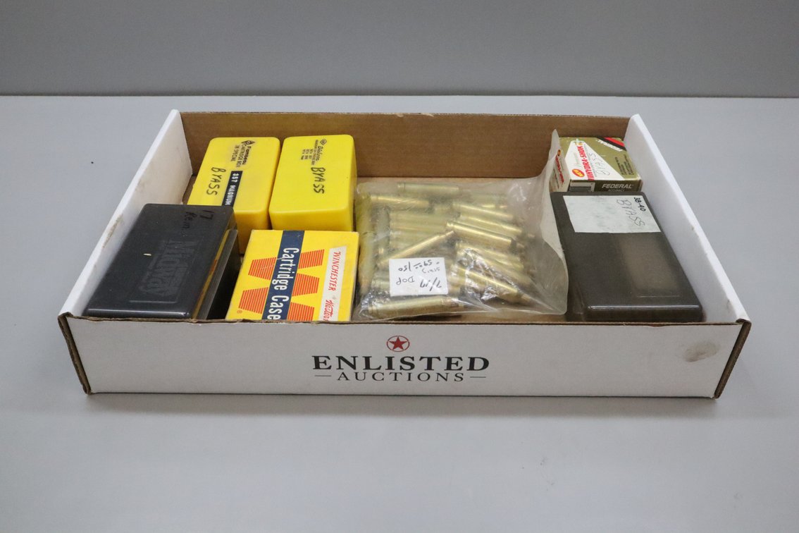 Reloading Brass Cases and Cartridge Boxes