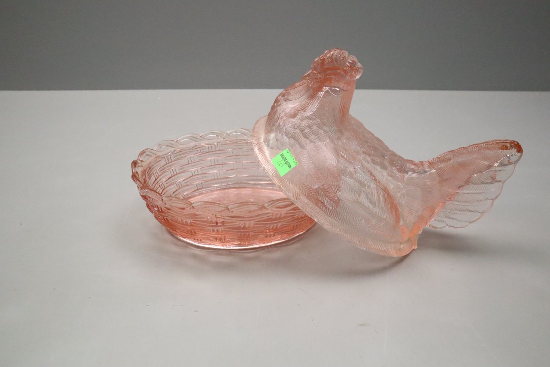 Pink Hen On Nest