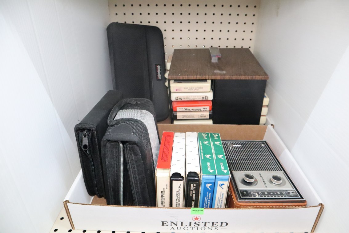 8-Track Tapes With Holder