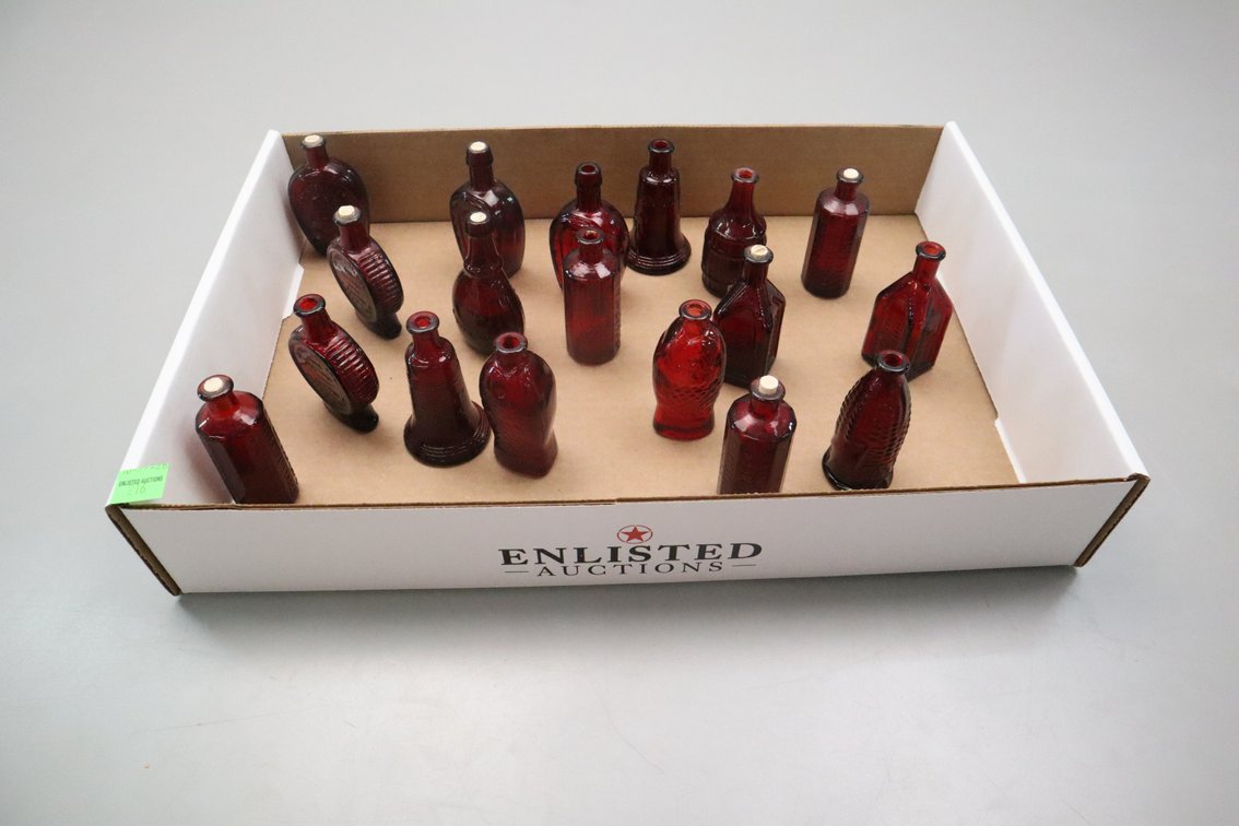 Miniature Deep Red Bottles