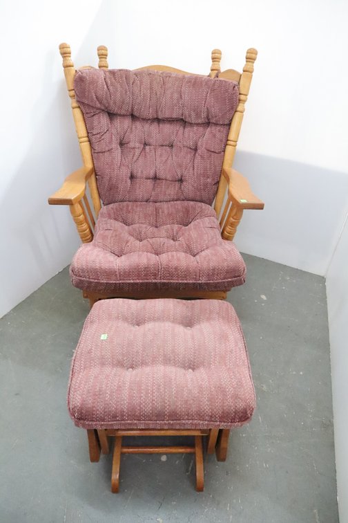 Platform Glider Rocker With Footstool