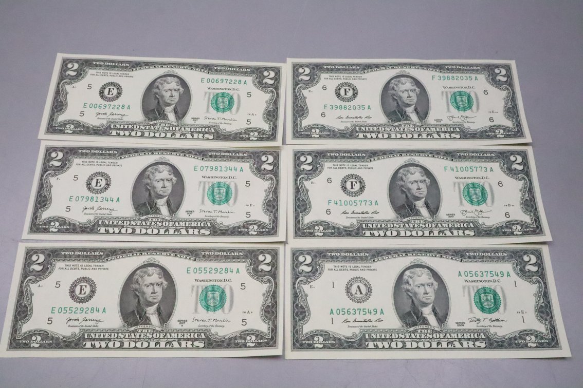(6) $2 Bills