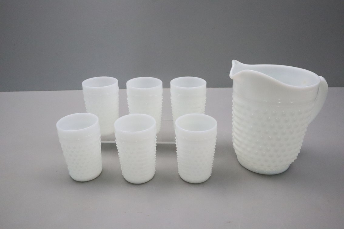 Milk Glass Juice Set