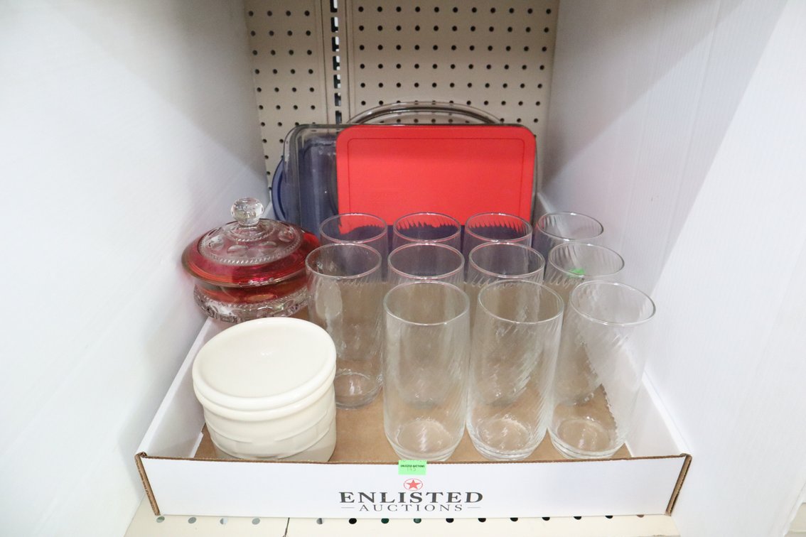 Pyrex Baking Dishes, Drinking Glasses