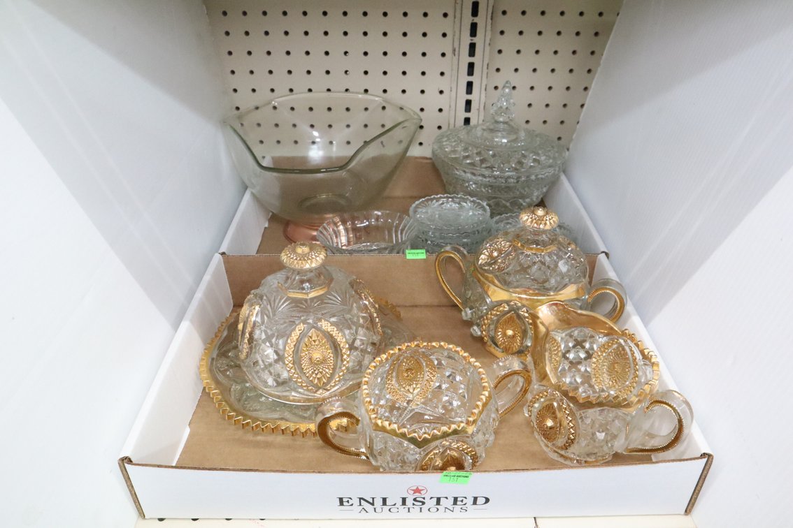 Gold Trim Dishes, Glassware