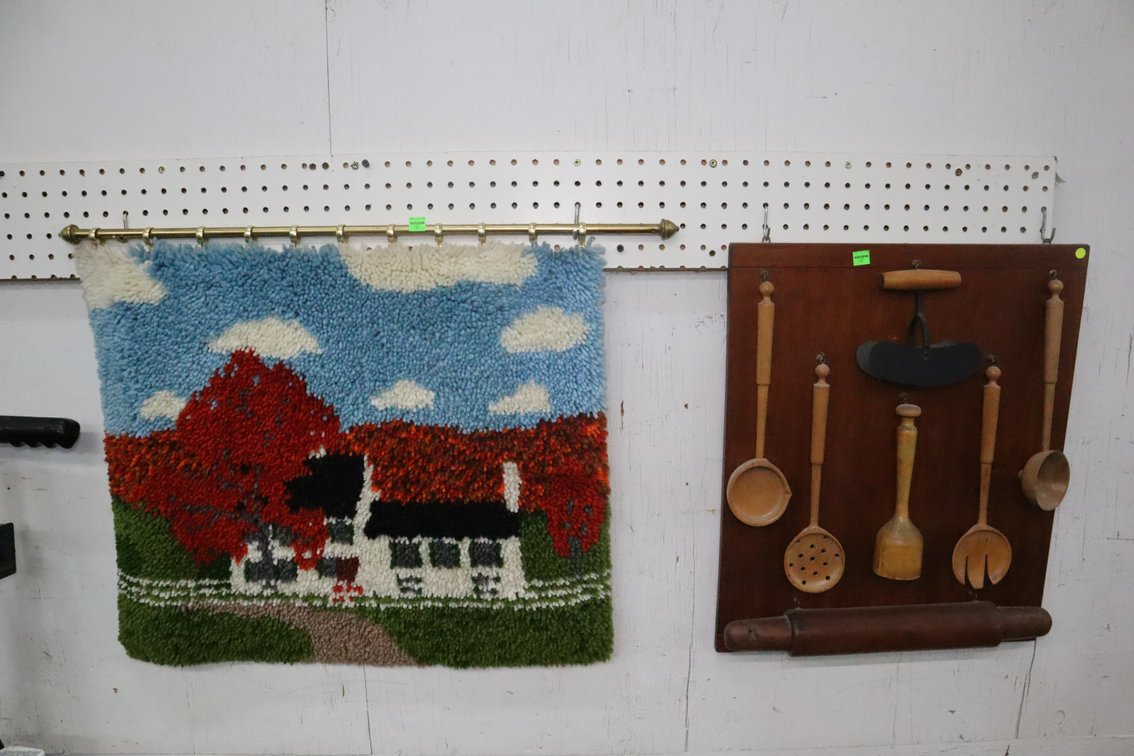 Kitchen Utensil Display, Latch Hook Wall Hanging
