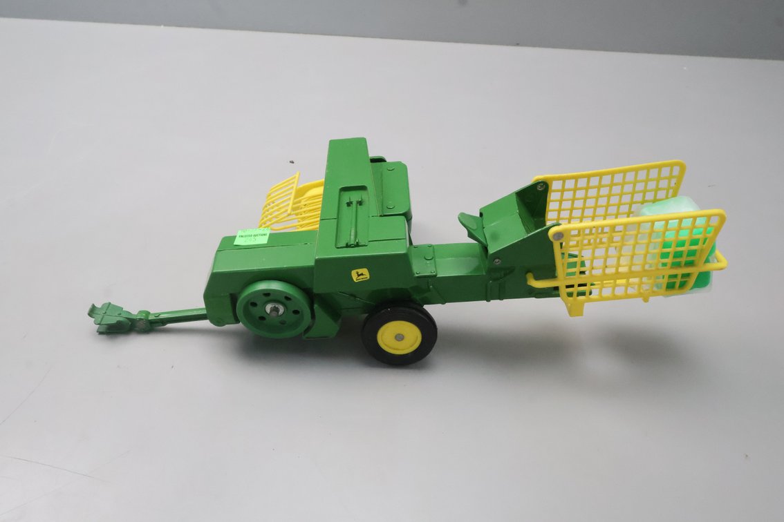 John Deere Baler With Kicker And Two Hay Bales