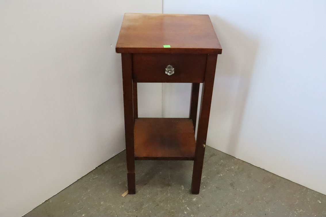 Side Table With Drawer And Lower Shelf