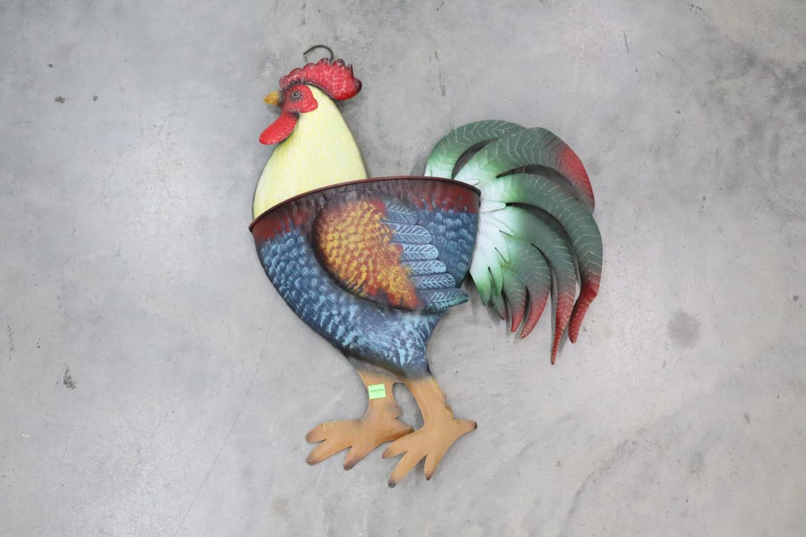 Metal Rooster Wall Pocket