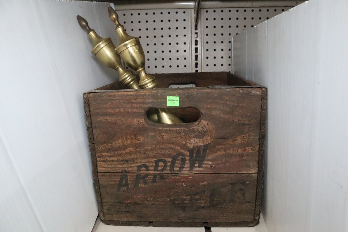 Wooden Crate, Andirons