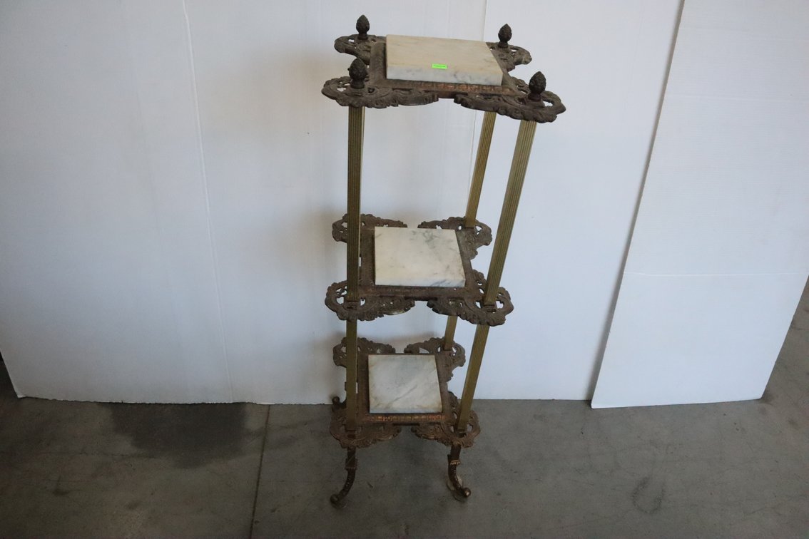 Marble And Metal Tiered Stand
