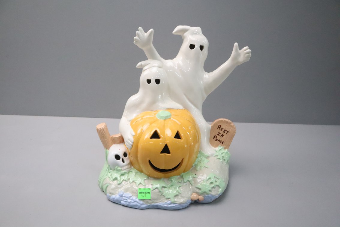 Lighted Ceramic Halloween Sculpture