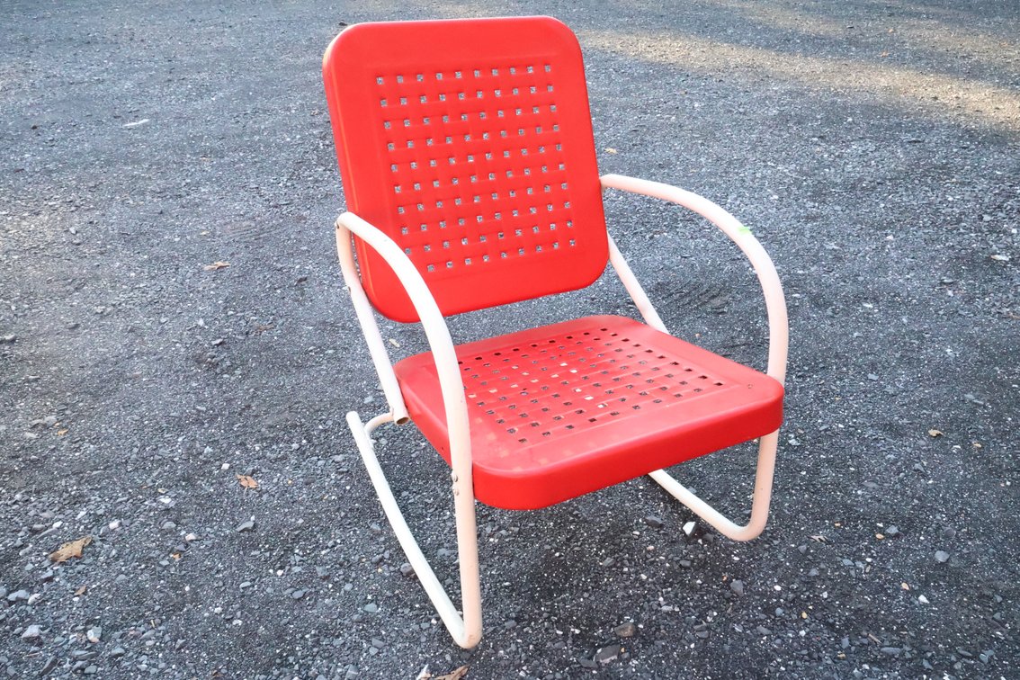 Vintage Red Patio Chair Rocking