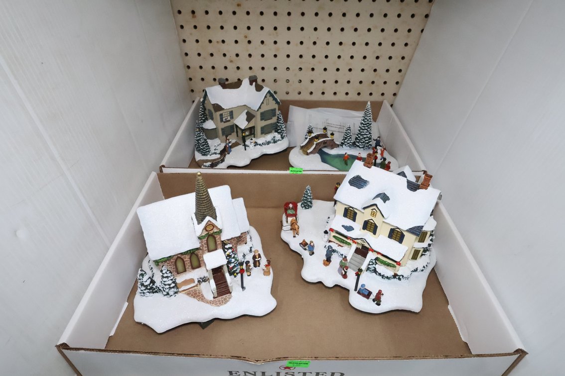 Thomas Kinkade Winter Sculptures