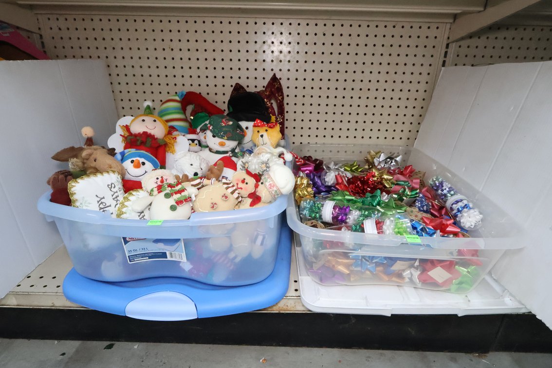 Christmas Stuffed Toys, Ribbons And Bows