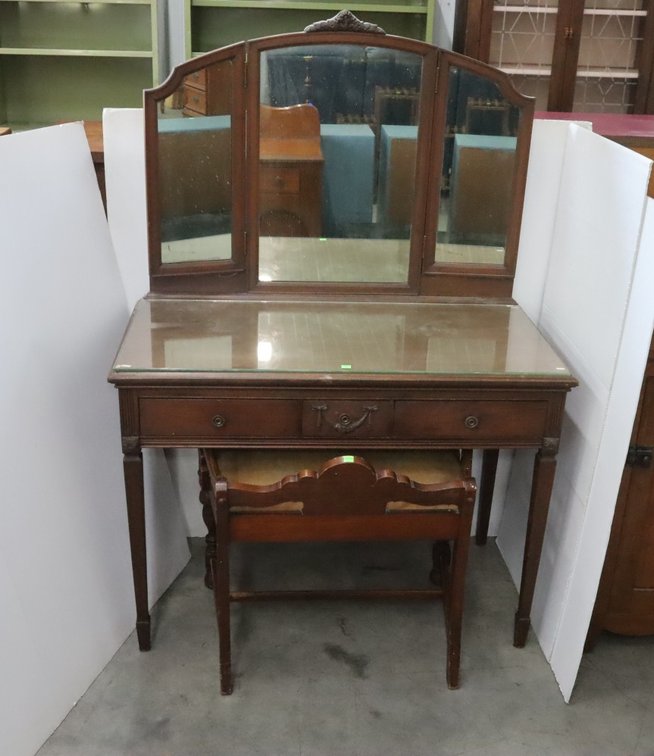 Vanity Dresser with Stool