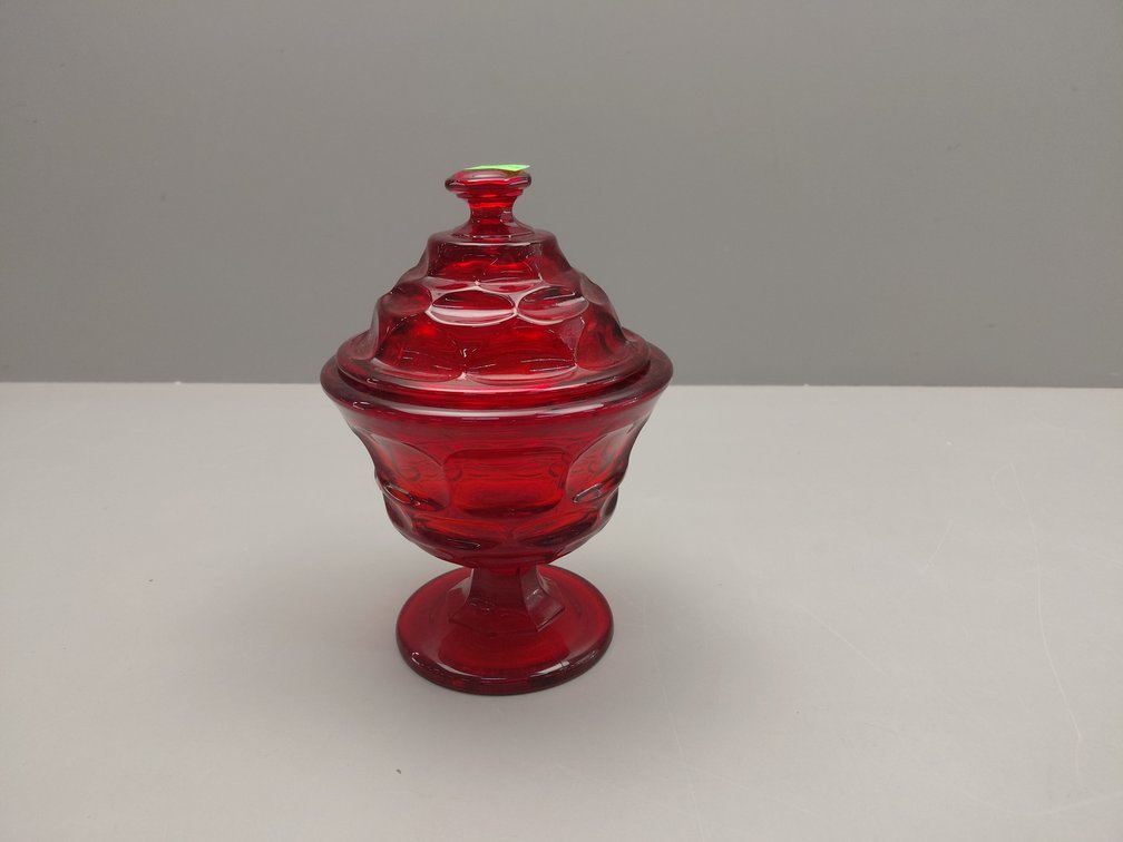 Ruby Red Covered Compote