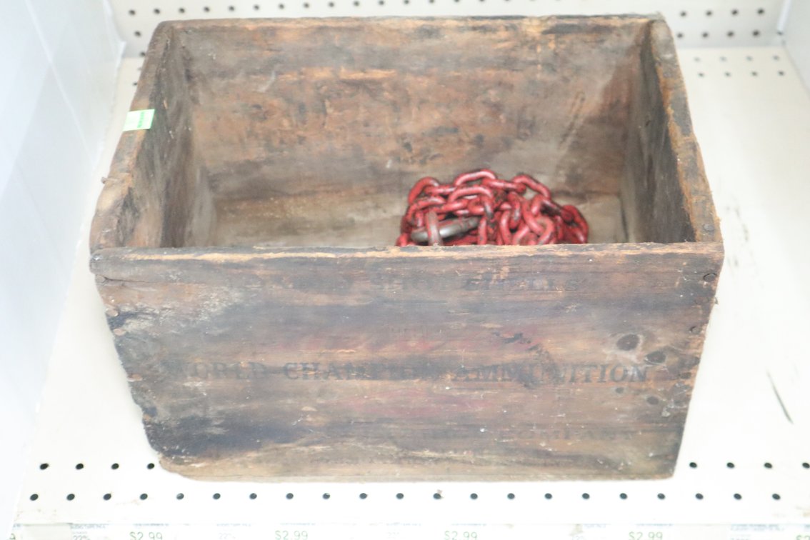 Chain, Vintage Wood Crate