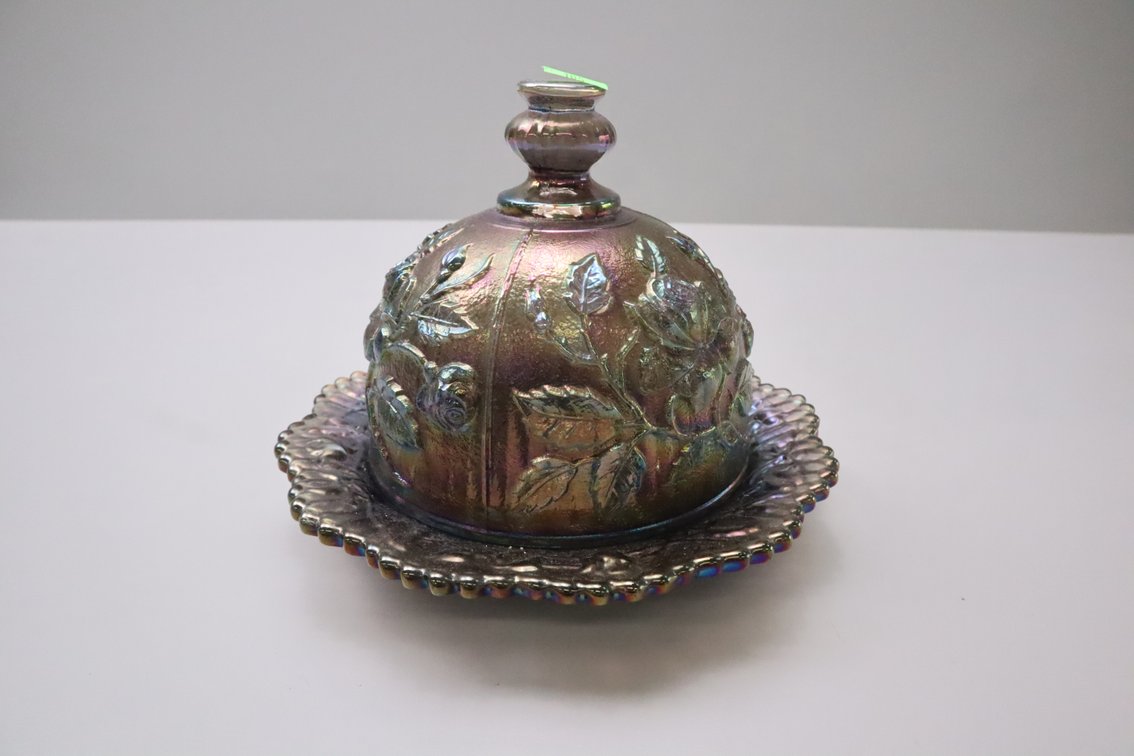 Carnival Glass Butter Dish