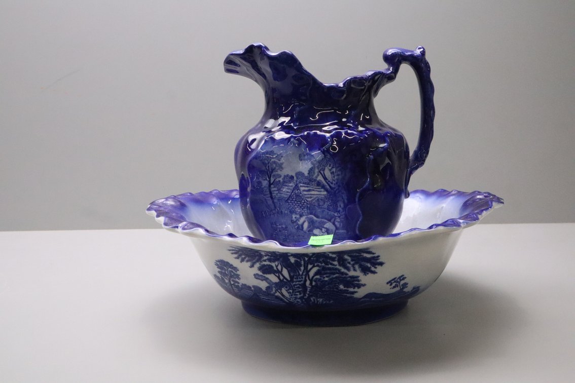 Transfer Ware Bowl and Pitcher