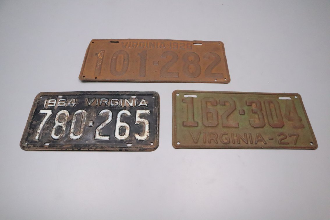 Antique Virginia License Plate Plates
