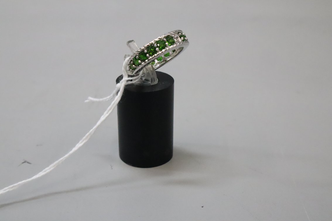 Chrome Diopside Silver Ring