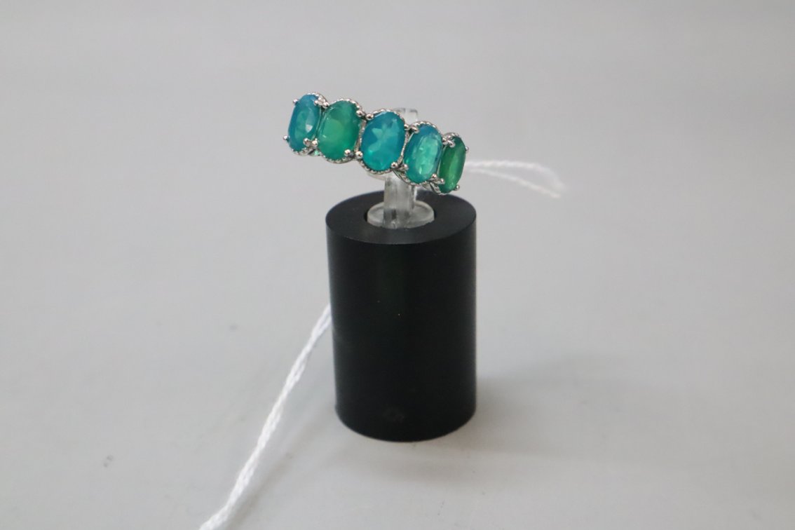 Blue Ethiopian Opal Ring