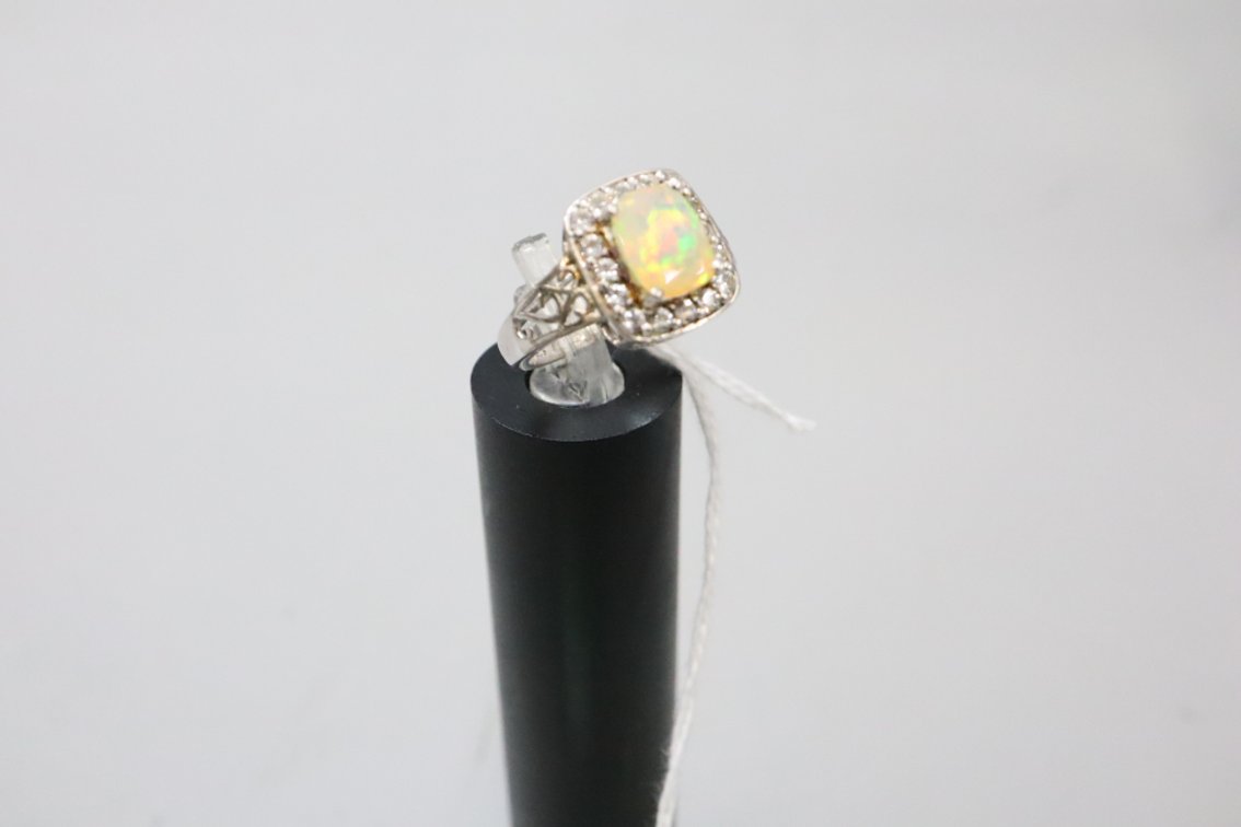Cushion Ethiopian Opal Ring