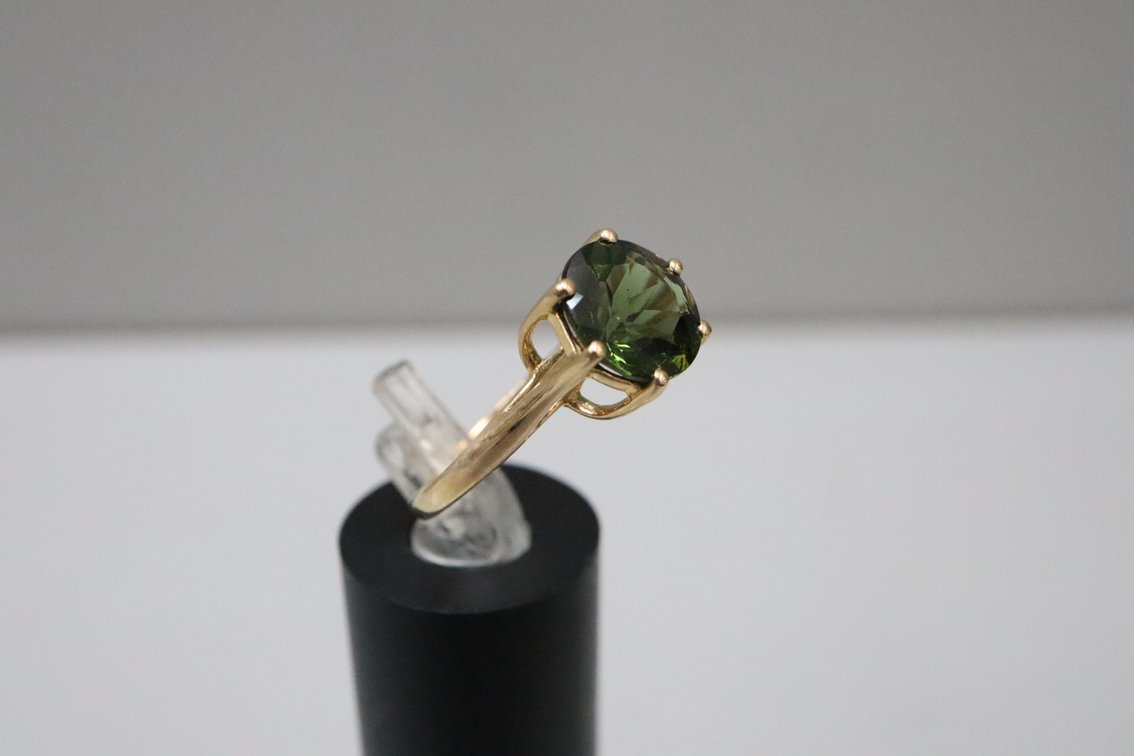 Round Moldavite Ring