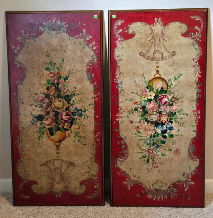 2 Italian Style Floral Wood? Panels