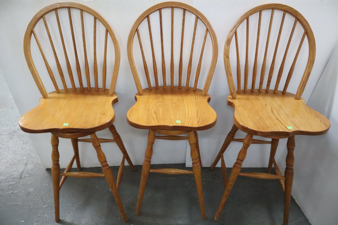 (3) Oak Barstools
