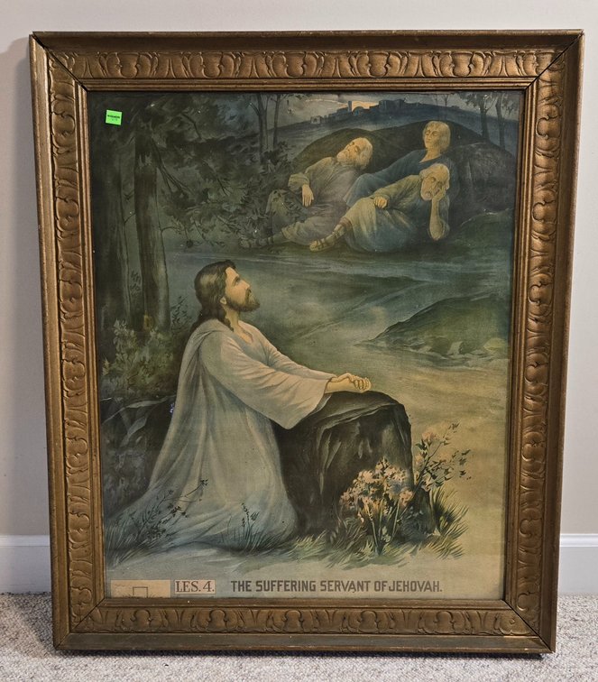 Very Heavy Framed Picture of Christ