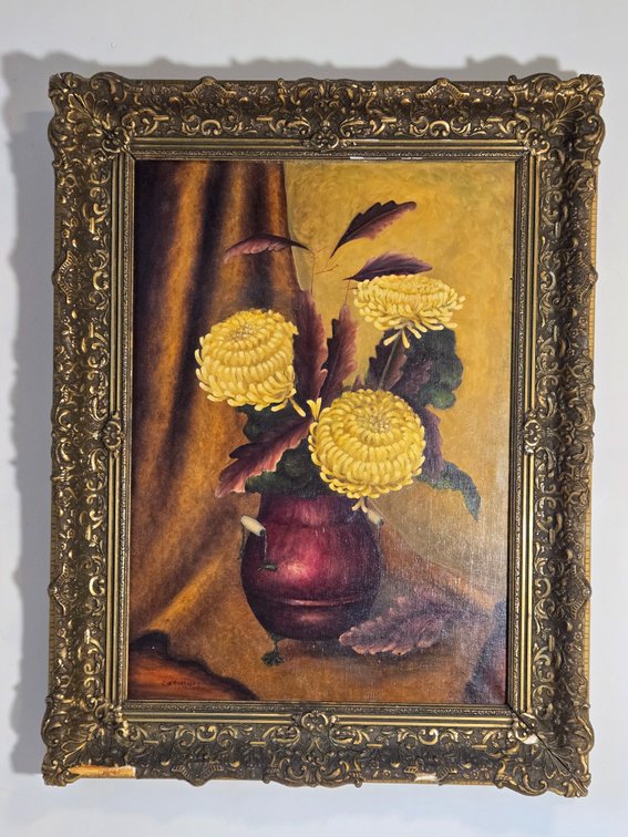Ornate Framed Oil on Canvas Still Life - C.W. Klaassen
