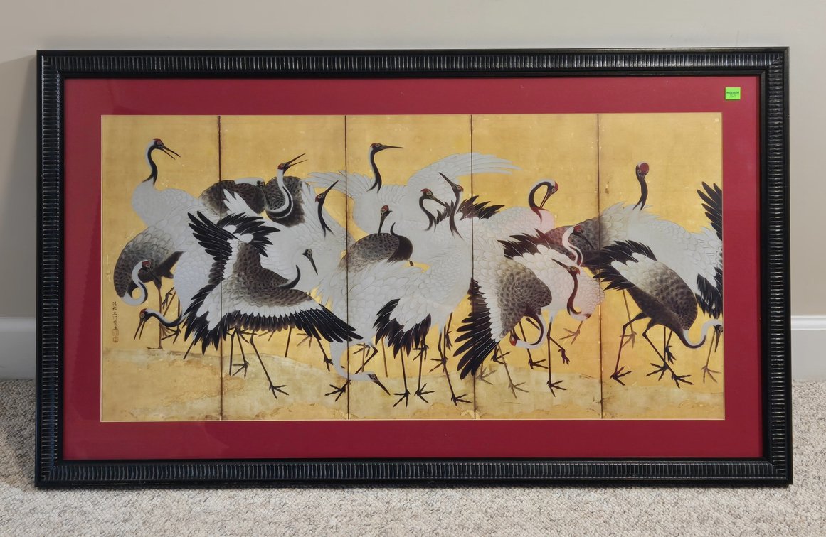 Framed Print "Flock of Cranes" by Ishida Yutei