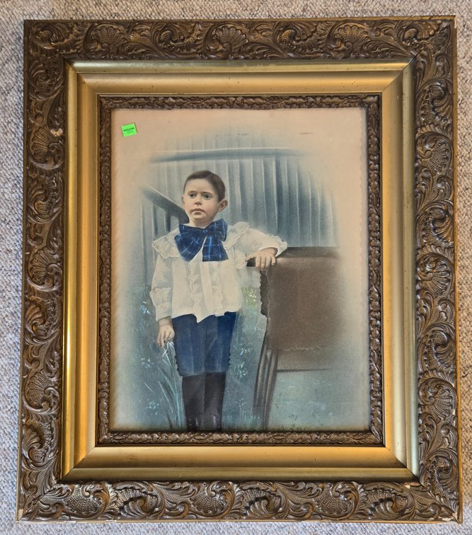 Ornate Framed Old Portrait (Chalk or Pencil?)