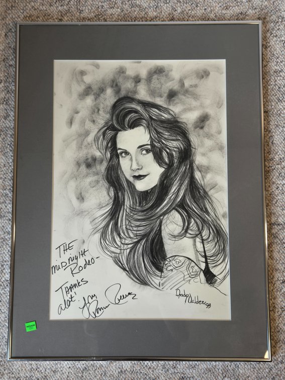 Autographed Ronna Reeves Charcoal Sketch