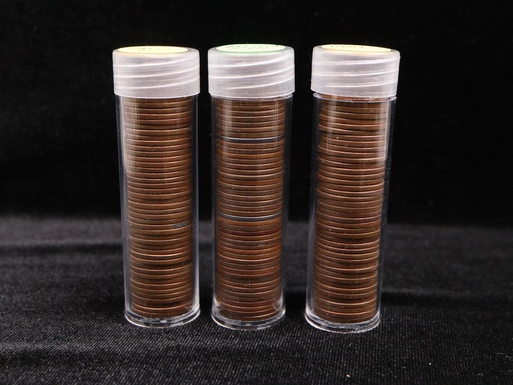 (3) Rolls of Lincoln Wheat Pennies 1946, 1951, Mixed Roll