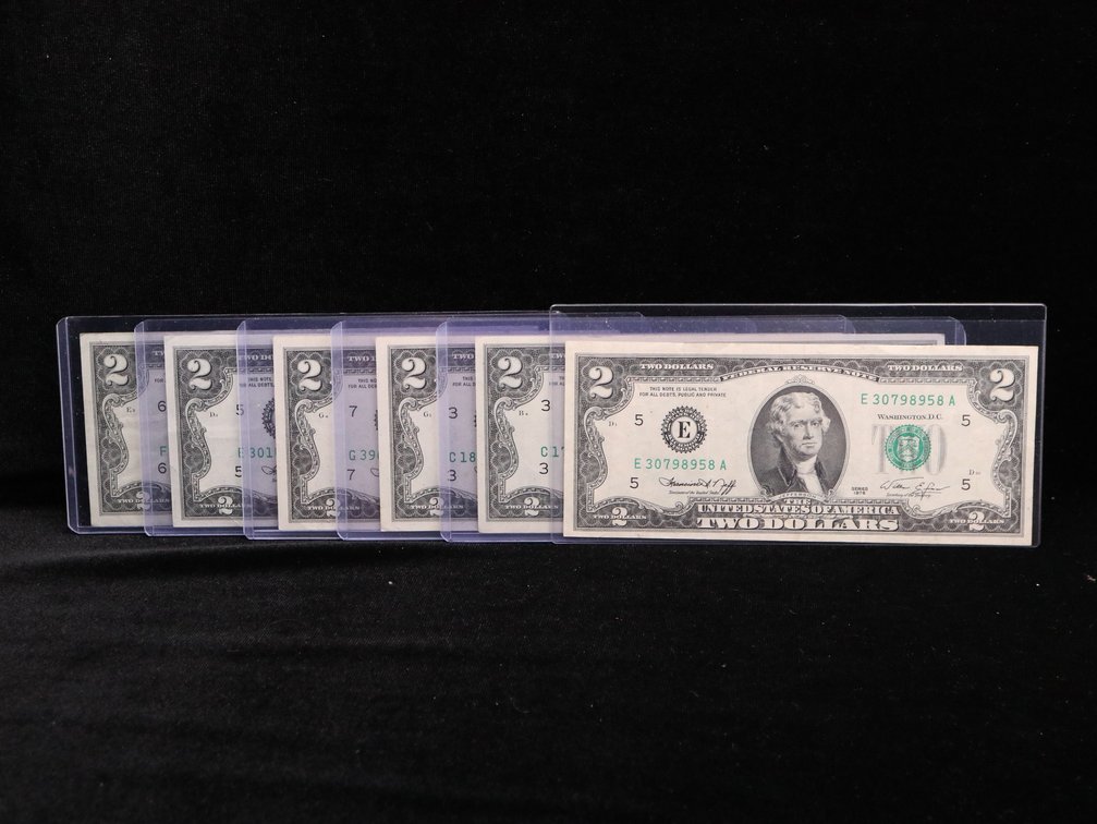 (6) 1976 $2 Two Dollar Bills