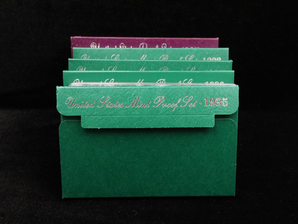 (5) U.S. Mint Proof Sets 1995, 1996, 1997, 1998, 1985