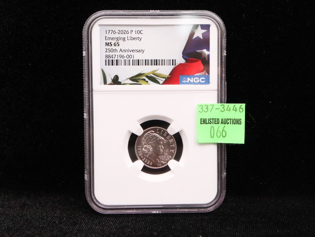 1776-2026-P Emerging Liberty Dime 250th Anniversary NGC MS 65