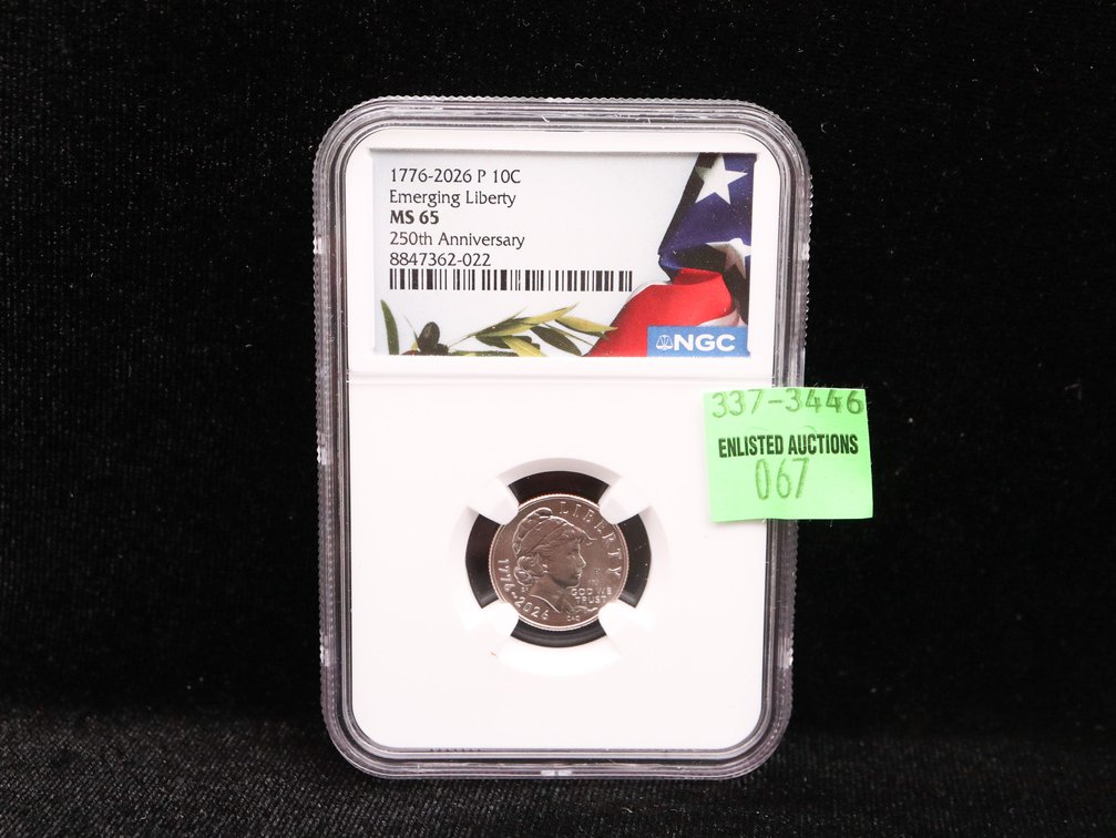 1776-2026-P Emerging Liberty Dime 250th Anniversary NGC MS 65